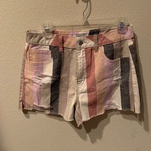 Forever 21 Multi Color Denim Cut Off Shorts